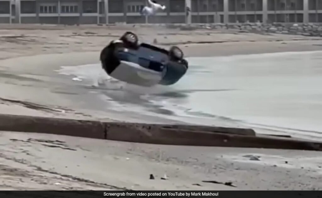 Watch: Reckless Driver Flies Through The Air After Flipping SUV On Kuwait Beach