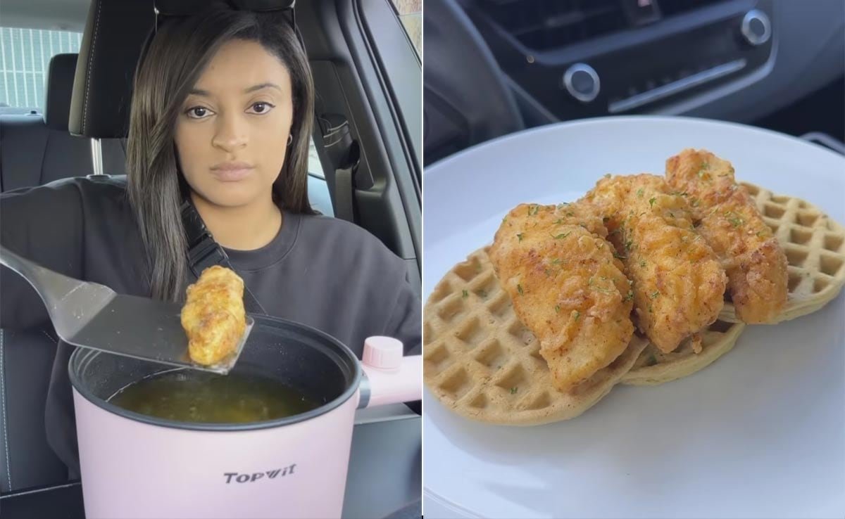 Watch: Woman Cooks Fried Chicken In Her Car And The Internet Has Many Questions