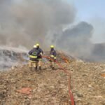 Fire rages at landfill in Vaniyambadi