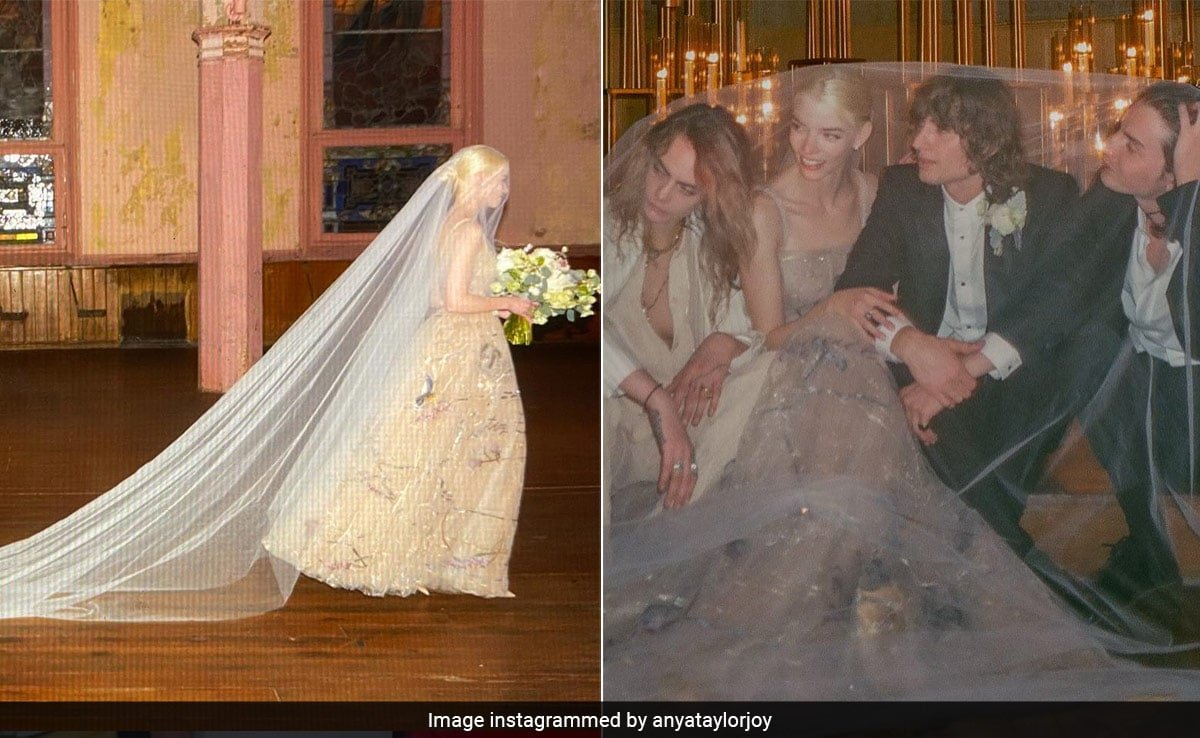 Anya Taylor-Joy’s Sequin Hummingbird Dior Wedding Dress Was A Cut Above Celebrity Bridal Gowns